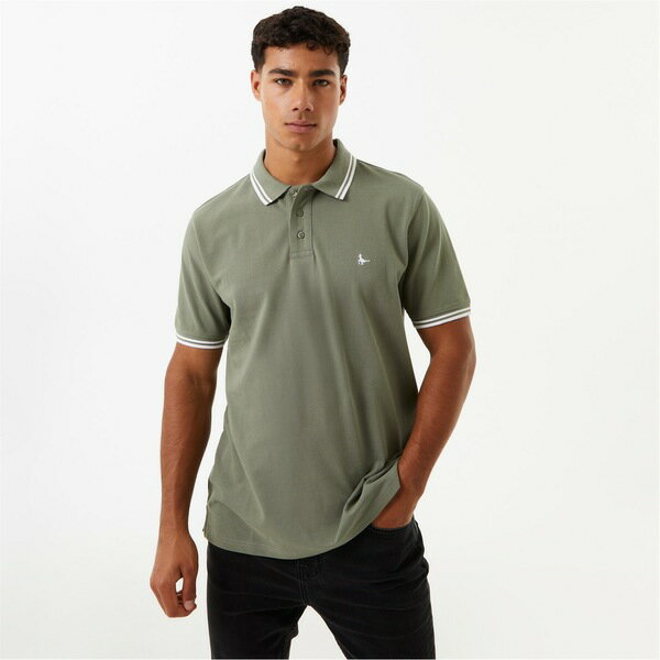  ジャック ウィルス メンズ ポロシャツ トップス Edgeware Tipped Polo Mid Green