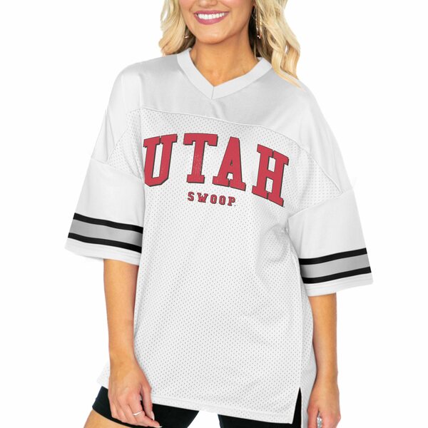 ゲームデイ レディース Tシャツ トップス Utah Utes Gameday Couture Women's Option Play Oversized Mesh Fashion Jersey White