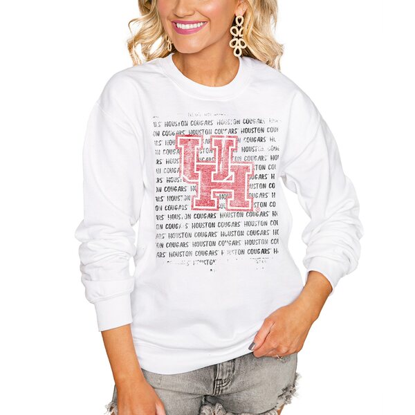 ǥ ǥ ѡåȥ  Houston Cougars Women's Bold Type Perfect Pullover Sweatshirt White