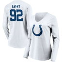 t@ieBNX fB[X TVc gbvX Indianapolis Colts Fanatics Branded Women's Team Authentic Logo Personalized Name & Number VNeck Long Sleeve TShirt White