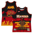 ミッチェル&ネス メンズ ユニフォーム トップス Atlanta Hawks Mitchell & Ness x Tats Cru Hardwood Classics Fashion Jersey Black