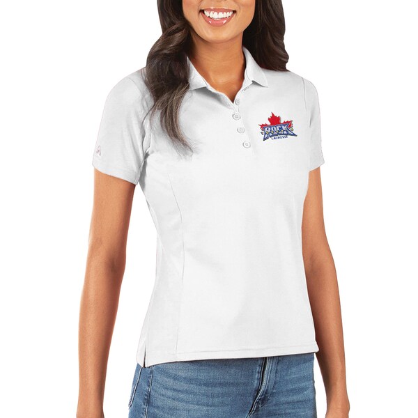 アンティグア レディース ポロシャツ トップス Toronto Rock Antigua Women's Team Logo Legacy Pique Polo White