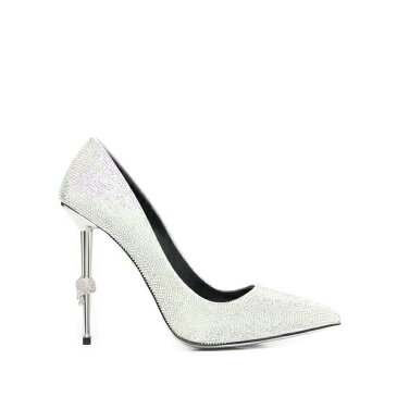 フィリッププレイン レディース パンプス シューズ Strass Decollete ハイヒールパンプス off-white Silver White