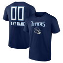 t@ieBNX Y TVc gbvX Tennessee Titans Fanatics Branded Personalized Name & Number Team Wordmark TShirt Navy