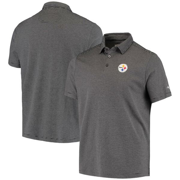 gb~[on} Y |Vc gbvX Pittsburgh Steelers Tommy Bahama Sport Pacific Shore Polo Black