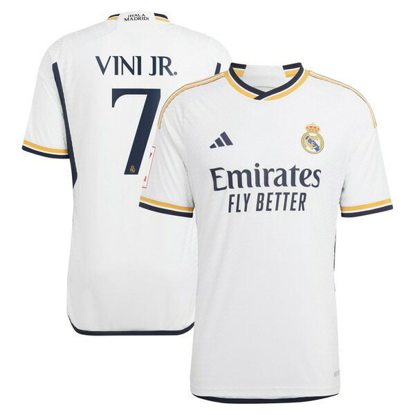 アディダス メンズ ユニフォーム トップス Vini Jr. Real Madrid adidas 2023/24 Home Authentic Player Jersey White