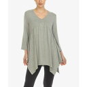 ホワイトマーク レディース カットソー トップス Women's Empire Waist Tunic Top Heather Gray