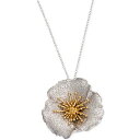 Wj xj[j fB[X lbNXE`[J[Ey_ggbv ANZT[ Two-Tone Hibiscus Pendant Necklace, Created for Macy's Two-Tone