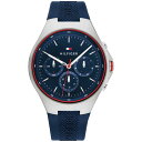 g~[ qtBK[ Y rv ANZT[ Men's Quartz Multifunction Blue Silicone Strap Watch 46mm Blue