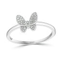 GtB[ RNV Y O ANZT[ EFFY&reg; Diamond Butterfly Ring (1/10 ct. t.w.) in Sterling Silver or 14k Gold-Plated Sterling Silver Sterling Silver