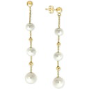 GtB[ RNV fB[X sAXCO ANZT[ EFFY&reg; Cultured Freshwater Pearl (5-8mm) Linear Drop Earrings in 14k Gold 14K Yellow Gold