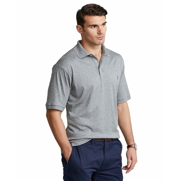 t[ Y |Vc gbvX Men's Big & Tall Classic Fit Soft Cotton Polo Steel Heather