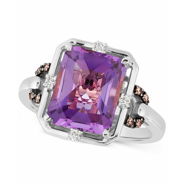 ルヴァン レディース ネックレス・チョーカー・ペンダントトップ アクセサリー Grape Amethyst (3-3/4 ct. t.w.) & Diamond (1/10 ct. t.w.) Statement Ring in 14k White Gold Grape Amethyst