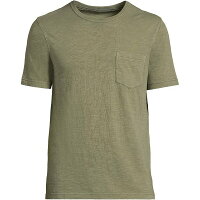 ランズエンドメンズTシャツトップスMen'sShortSleeveGarmentDyeSlubPocketTeeDeeplichengreenのポイント対象リンク