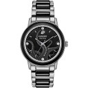 V`Y Y rv ANZT[ Ursula Diamond-Accent Stainless Steel & Black Ceramic Bracelet Watch 36mm Silver-tone