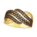 @ fB[X O ANZT[ Chocolatier&reg; Chocolate Diamond Wavy Statement Ring (3/4 ct. t.w.) in 14k Gold 14K Honey Gold Ring