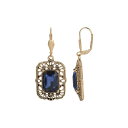 2028 fB[X sAXCO ANZT[ Crystal Octagon Leverback Earrings Blue