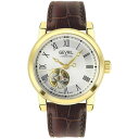 WFr Y rv ANZT[ Men's Madison Swiss Automatic Brown Leather Strap Watch 39mm Brown