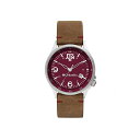 RrA Y rv ANZT[ Men's Canyon Ridge Texas A M Saddle Leather Watch 45mm Brown