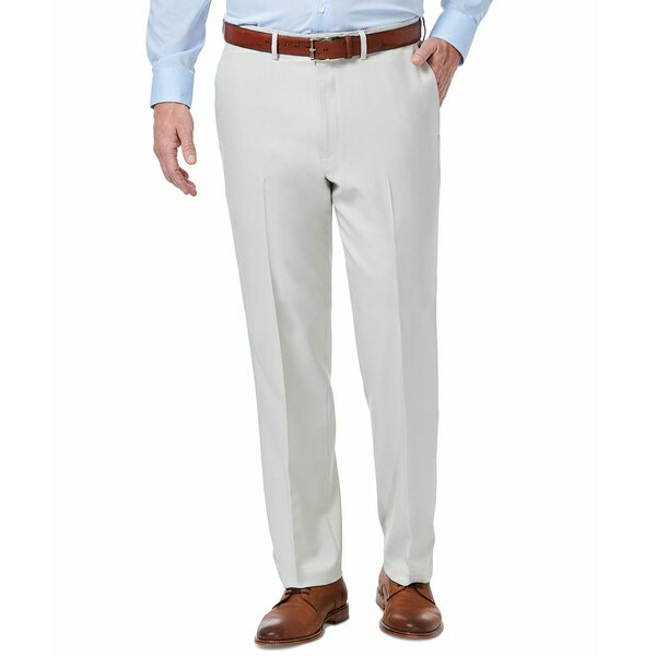 ハガール メンズ カジュアルパンツ ボトムス Men's Premium Comfort Stretch Classic-Fit Solid Flat Front Dress Pants Stone