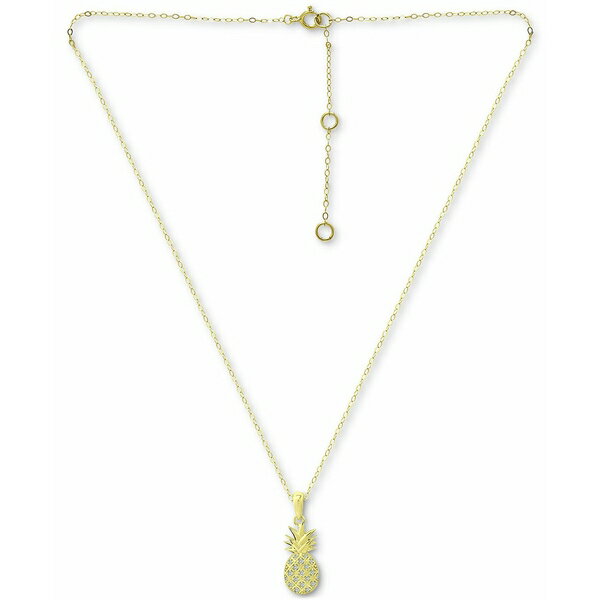 Wj xj[j fB[X lbNXE`[J[Ey_ggbv ANZT[ Cubic Zirconia Pineapple Pendant Necklace in 18k Gold-Plated Sterling Silver, 16