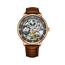 X^[O Y rv ANZT[ Men's Dark Brown Leather Strap Watch 40mm Dark Brown