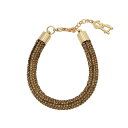 スティーブ マデン レディース ブレスレット・バングル・アンクレット アクセサリー Faux Stone Pave Rope Bracelet Gold