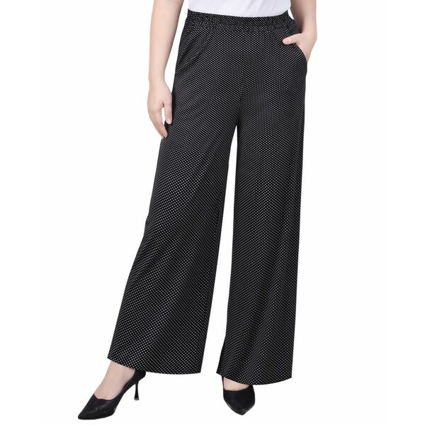 ˥塼衼쥯 ǥ 奢ѥ ܥȥॹ Petite Wide Leg Pull On Pants Black White Taranto Dot