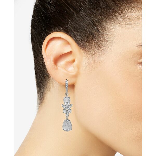 ですので ジバンシー Silver-Tone Crystal Double Drop Earrings