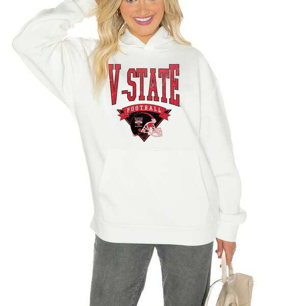 ゲームデイ レディース パーカー スウェットシャツ アウター Valdosta State Blazers Gameday Couture Women 039 s Good Catch Premium Fleece Pullover Hoodie White