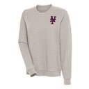 【送料無料】 アンティグア レディース パーカー・スウェットシャツ アウター New York Mets Antigua Women's Action Crewneck Pullover Sweatshirt Oatmeal