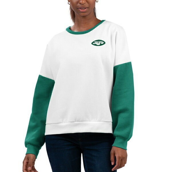 カールバンクス レディース パーカー・スウェットシャツ アウター New York Jets GIII 4Her by Carl Banks Women's AGame Pullover Sweatshirt White 1
