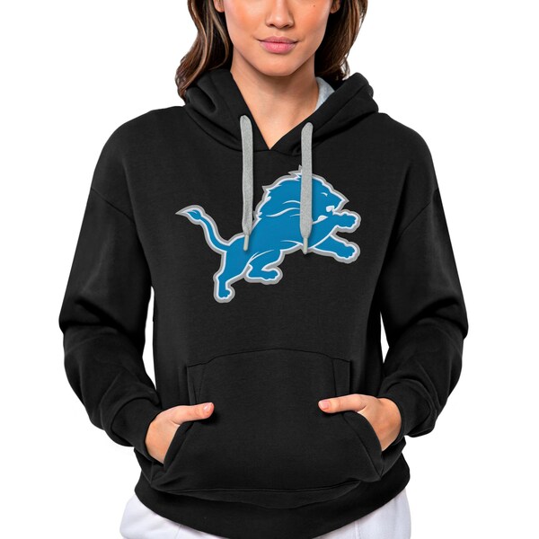 アンティグア レディース パーカー・スウェットシャツ アウター Detroit Lions Antigua Women's Victory Logo Pullover Hoodie Black