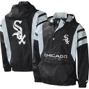 スターター メンズ パーカー・スウェットシャツ アウター Chicago White Sox Starter Impact Hoodie HalfZip Jacket Black