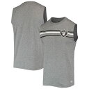 ニューエラ タンクトップ  メンズ ニューエラ メンズ Tシャツ トップス Las Vegas Raiders New Era Brushed Sleeveless Tank Top Heathered Gray