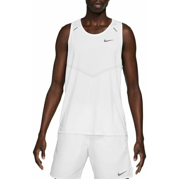 ナイキ タンクトップ  メンズ ナイキ メンズ シャツ トップス Nike Men's Dri-FIT Rise 365 Running Tank Top White/Reflective Silv
