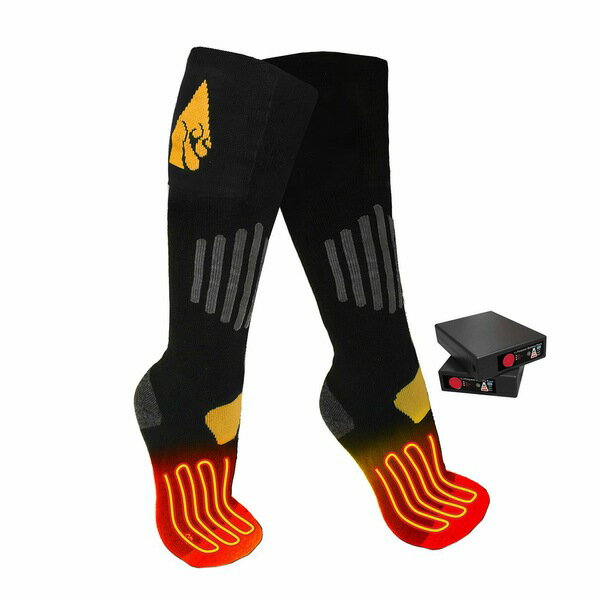 アクションヒート メンズ 靴下 アンダーウェア ActionHeat 3V Cotton Rechargeable Battery Heated Socks 1.0 Black