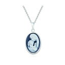 ブリング レディース ネックレス・チョーカー・ペンダントトップ アクセサリー Classic Blue White Carved Oval Simple Fra...