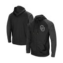 コロシアム メンズ パーカー・スウェットシャツ アウター Men's Black Oklahoma Sooners Blackout 3.0 Tonal Raglan Full-Zip Hoodie Black