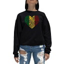 エルエーポップアート レディース パーカー・スウェットシャツ アウター Women's Word Art Crewneck One Love Heart Swe...