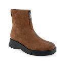 エアロソールズ レディース ブーツ シューズ Women's Francis Front Zip Booties Brown Tobacco Suede