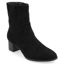 ジャーニーコレクション レディース ブーツ シューズ Women's Hayven Block Heel Almond Toe Booties Black