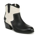 ドクター・ショール レディース ブーツ シューズ Women's Lasso Western Booties Black/Off White Faux Leat...