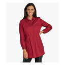 ステラカラカシ レディース カットソー トップス Women's Long Sleeves Cotton Poplin Asymmetrical Pleat Front Have It All Tunic Beet