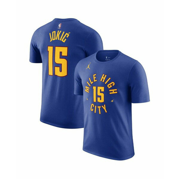 ジョーダン メンズ シャツ トップス Men's Nikola Jokic Blue Denver Nuggets 2022/23 Statement Edition Name and Number T-shirt Blue
