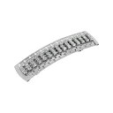 2028 レディース ヘアアクセサリー アクセサリー Women's Silver-Tone Large Crystal Hair Barrette White