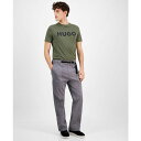 ヒューゴボス メンズ カジュアルパンツ ボトムス Men's Gunner Classic Fit Belted Casual Trousers Grey