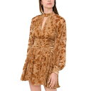 パーカー レディース ワンピース トップス Women's Textured Cutout-Front Mini Dress Brown