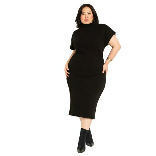 エロクイ レディース ワンピース トップス Women's Plus Size Short Sleeve Sweater Dress Black onyx エロクイ レディース ワンピース トップス Women's Plus Size Short Sleeve Sweater Dress Black onyx