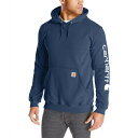 カーハート メンズ パーカー・スウェットシャツ アウター Midweight Signature Sleeve Logo Hooded Sweatshirt New Navy(4)